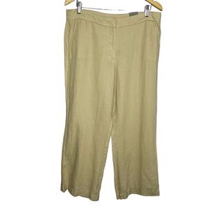 Chico's Modern Fit Beige Linen Cropped Pants Casual Mature New